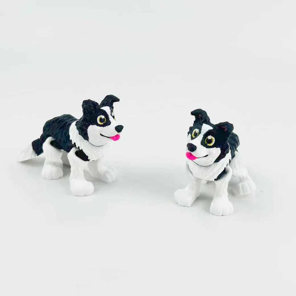 Simulação de impressão 3d brinquedos para cães de estimação bonito border collie modelo escritório em casa ornamentos decorativos presentes bonitos para pessoas