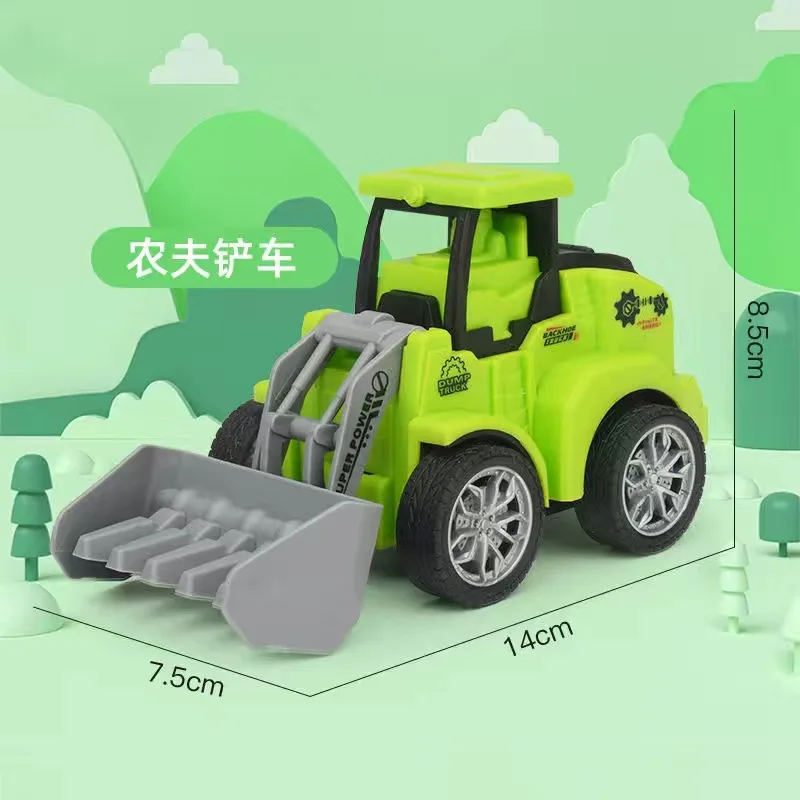 Engineering Vehicle Toys Press Sliding Simulation Excavator Bulldozer Doll Children Model Educational Toy Kids