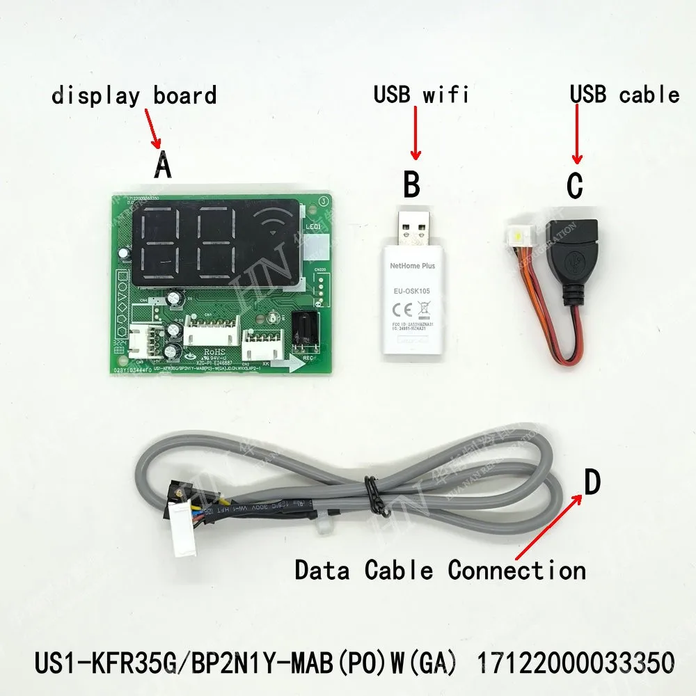 Nuevo Receptor de Pantalla WIFI para Aire Acondicionado Midea US1-KFR35G/BP2N1Y-MAB 17122000033350