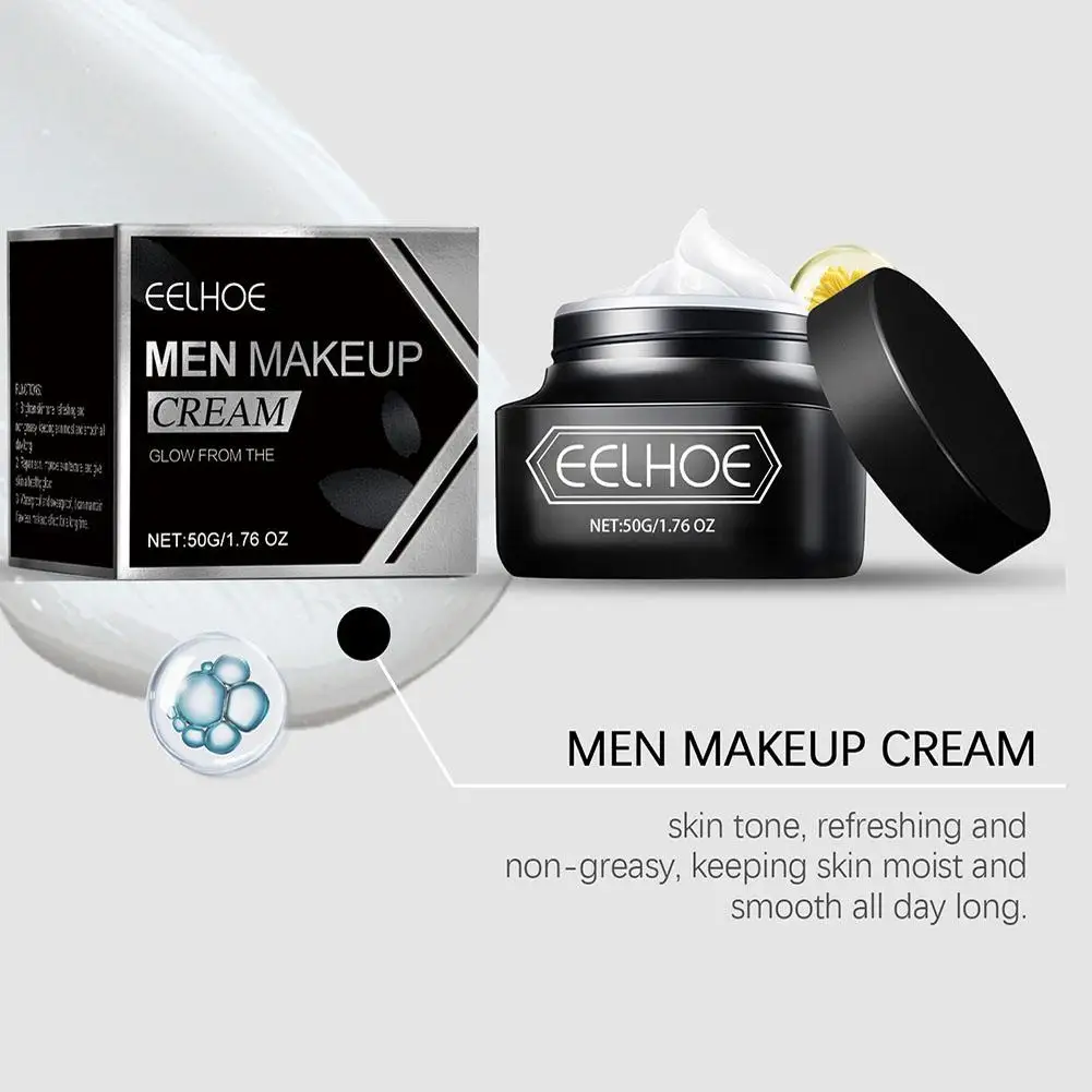 Crema BB para hombre, corrector Facial, Control de aceite, resistente al agua, nutritivo, duradero, cobertura de defectos, crema Facial larga, brillo BB, maquillaje para hombre X1B8