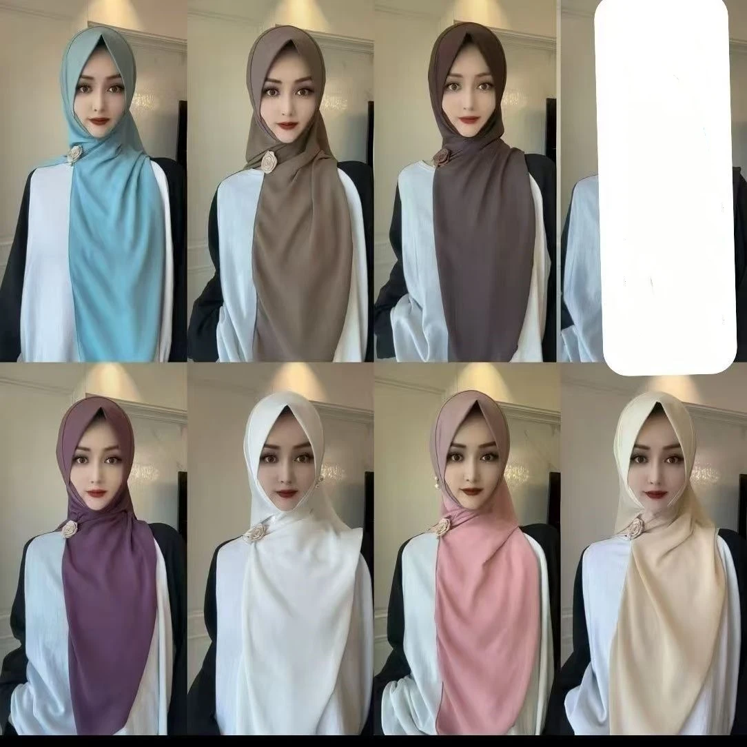 

Hijab Muslim Women Shawl Headscarf Luxury Tassels Chiffon Scarf Malaysia Kufi Islam Summer Thin Turban 05432