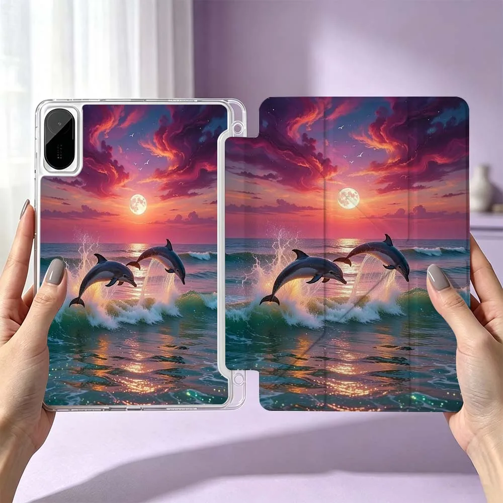 Dolphin Animal Pattern For Xiaomi Redmi Poco Pad 8 7 6 5 Pro SE 5G 11.2 12.1 11 inch 3Y Tablet Case Cool