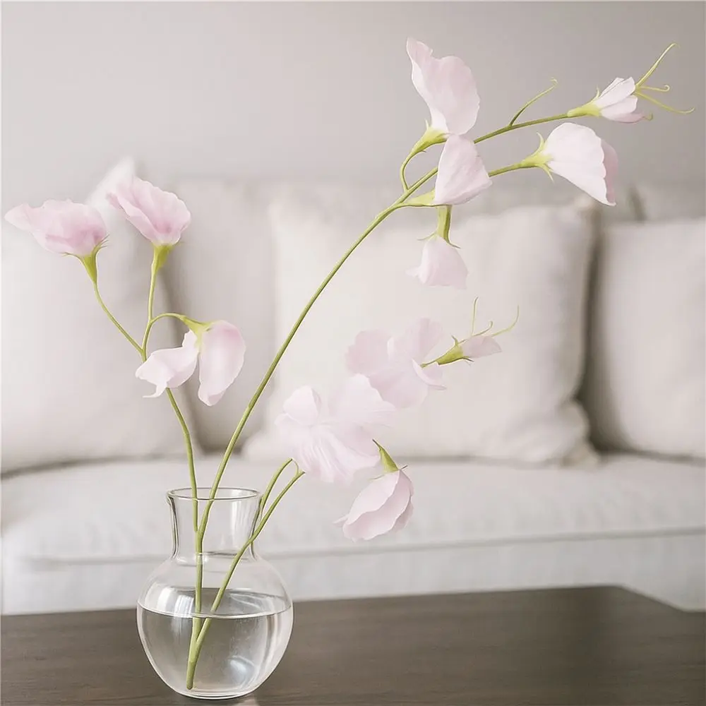 

Floral Arrangement Hydrating Artificial Pea Flower Real Touch Handmade Silk Pea Branch Lifelike Fake Plants Wedding Party Decor