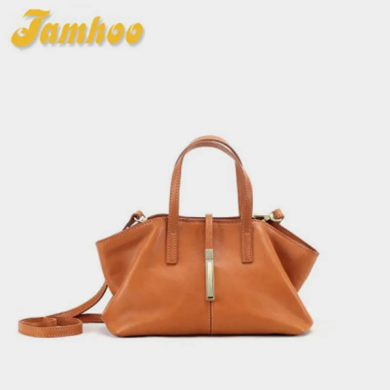 Jamhoo Simple Soft Quality Leather Handbag 2024 New Casual Solid Color Women Bag Versatile Large Capacity Commute Shoulder Bags