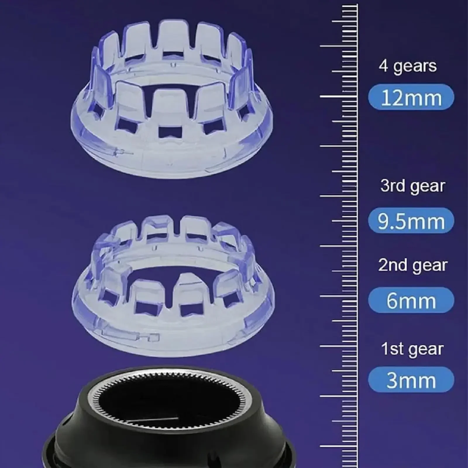 TINSOL Herren-Haarschneider mit automatischer Funktion, elektrischer digitaler Haarschneider, einstellbare Länge von 3–12 mm, DIY-Haarschnitt-Set. – Detail 3