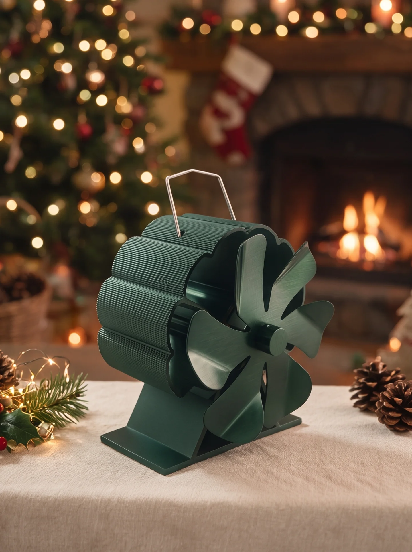 6 Blades Stove Fan Heat Powered Fireplace Fan Heat Distribution Wood Burning Stove Fan Silent Stove Fan for Wood Log Burner