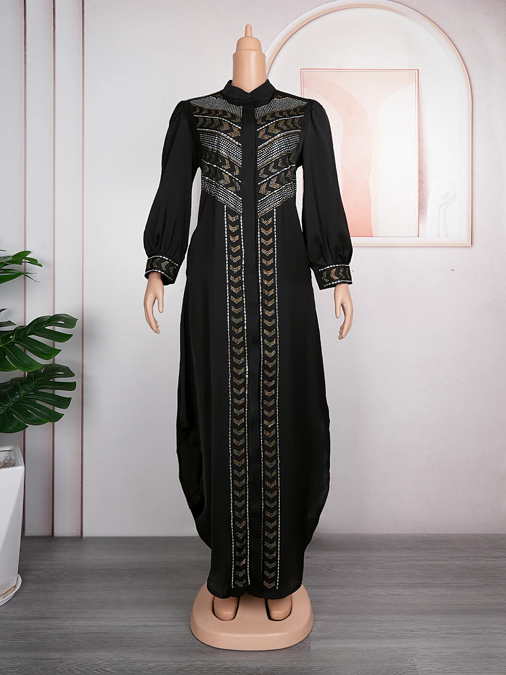 Plus Size African Party Dresses for Women Dashiki Black Abayas Robe Ankara Turkey Outfits Gown Muslim Fashion Kaftan Maxi Dress