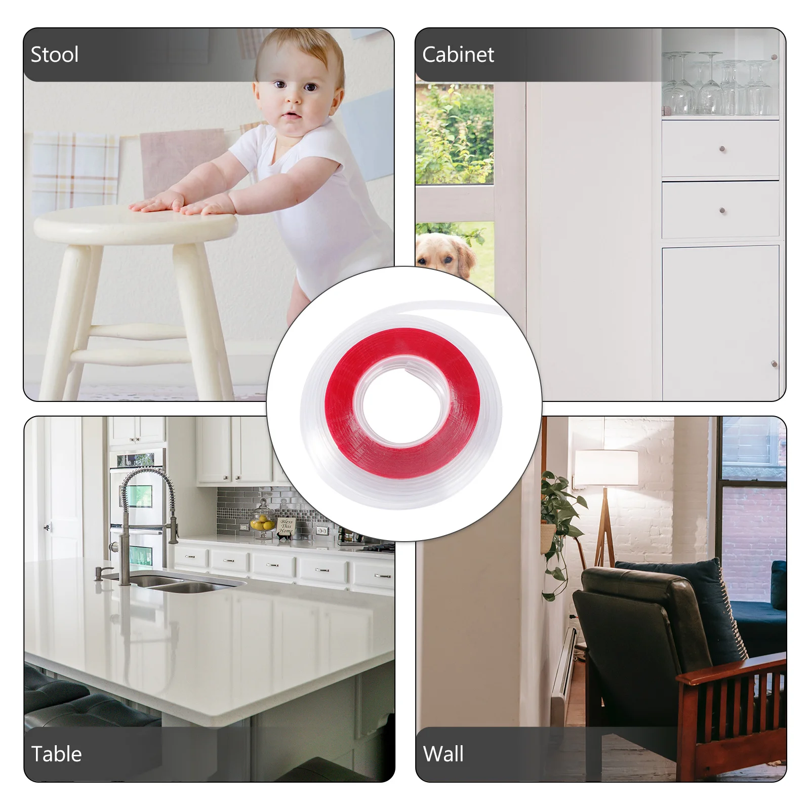 واقيات زوايا شفافة لسلامة الأثاث، واقيات طاولة لحماية المنزل، مكاتب كبار السن والأطفال، وحدات بجانب السرير