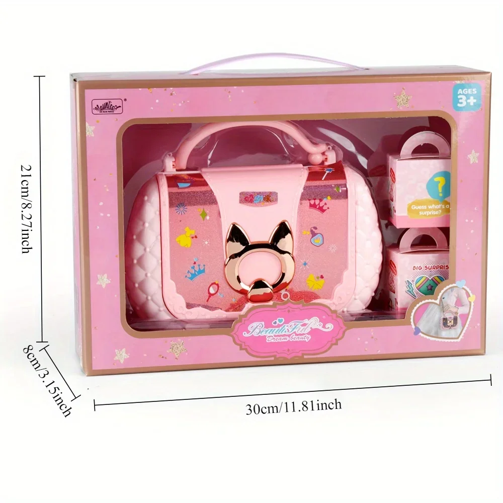 

Portable Cosmetics Kids Beauty Cosmetic Set Toys,Girls Washable Pretend Play Makeup Kit Little Bag,Plastic Make up for Kids Gift