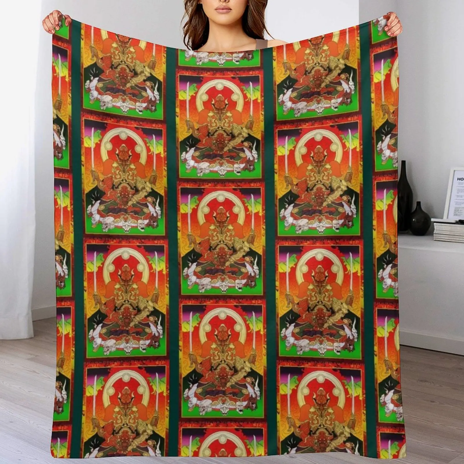 Yoshimitsu, Tekken and Soul Calibur, Buddhism Art Style Throw Blanket