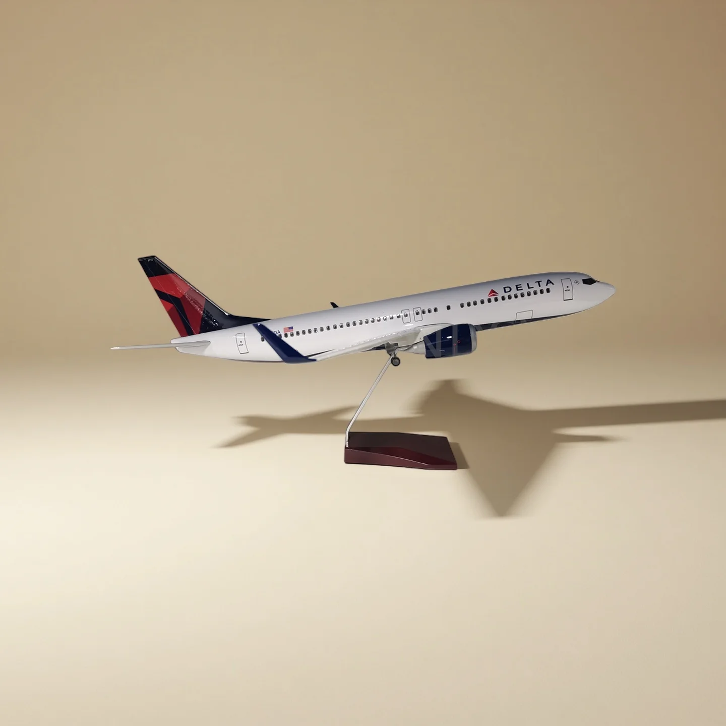 

47CM Scale Delta Airlines B737 Airplane Kids Toys Resin Airplane diecast adults fun Airplane Model With Led Lights Toy Aircraft