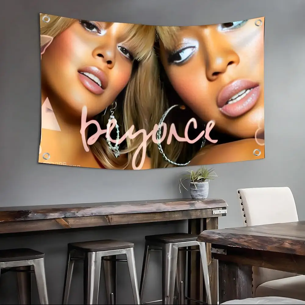 Singer B-Beyonce Rapper Flags Wall Art Backdrop: Camping Outdoor Garden Bedroom Party Decor Family Gifts