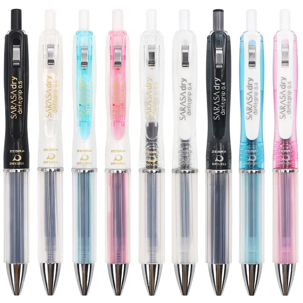 ZEBRA SARASA Gel Pen JJZ49 Quick-drying Cushion Anti-Fatigue 0.5/0.4mm Press Black Office Signature Pen Stationery Supplies