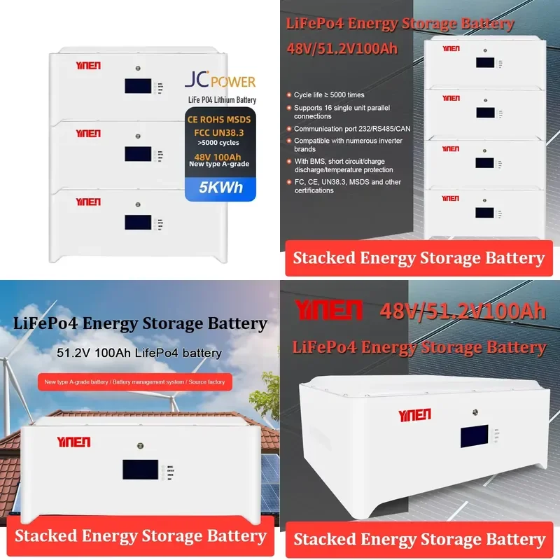 【CHIMU HOME】 48/51.2V Stackable LiFePO4 BMS for Solar Storage