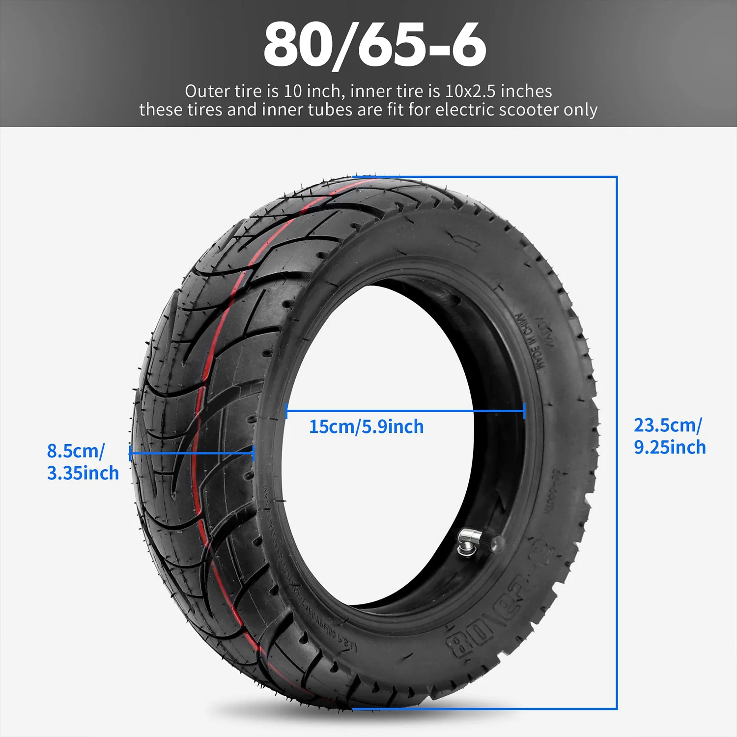 80/65-6 Tire and Inner Tube 10-Inch Scooter Tire for Kugoo M4 Pro/Zero 10X/KUKIRIN G2 Max/Inokim oxo/Kugoo G1 255X80 Parts view 6