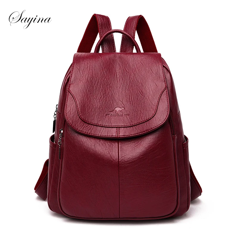 Fashion Women Backpack Luxury Designer Ladies Anti-theft Backpack Soft Leather School Bags Large Capacity Travel Bags Mochila