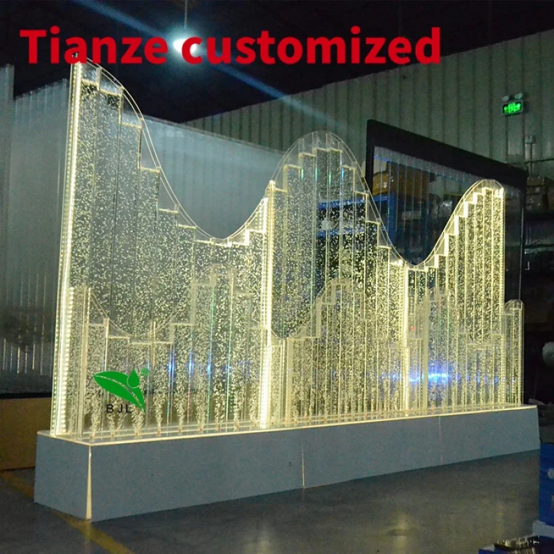 (Customized) light up furniture water curtain wall floor standing LED light bubble water wall