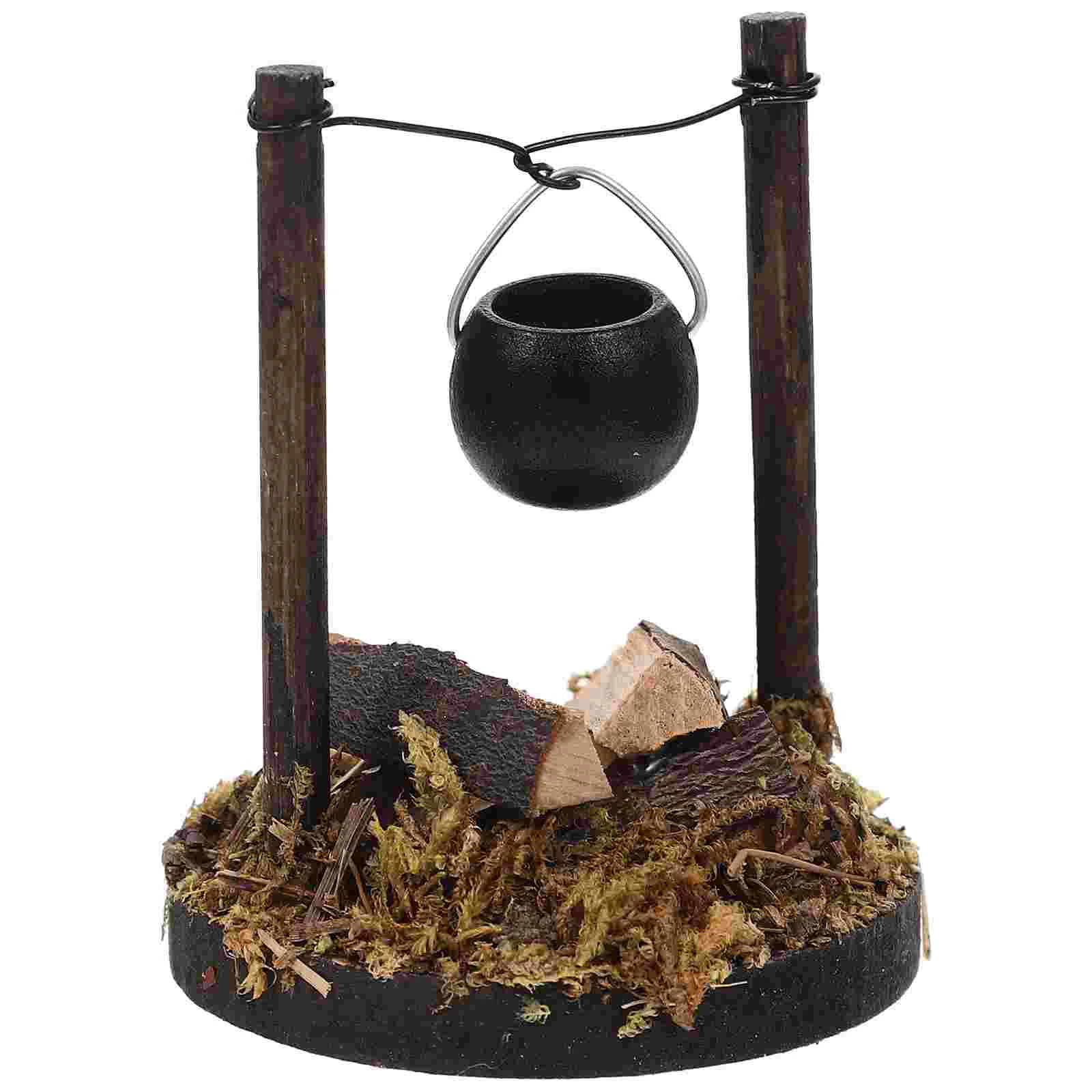

Decorative Accessories Realistic Wooden Mini Garden Hanging Stove Adorable nament Photo Prop Children Toy
