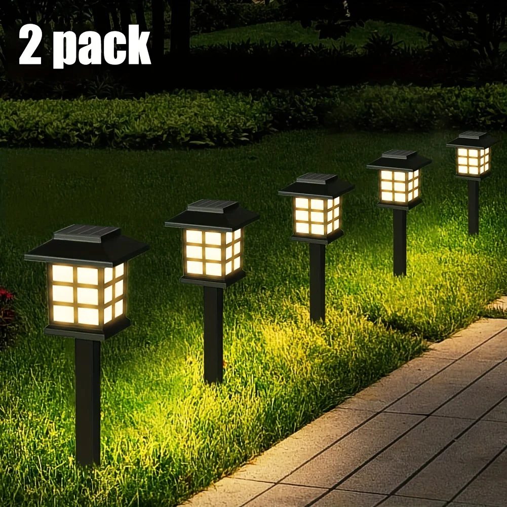 

2pcs Outdoor Solar Garden Lights Waterproof House LED Pathway Light Sensor Solar Landscape Lights For Yard Patio Walkway Garden