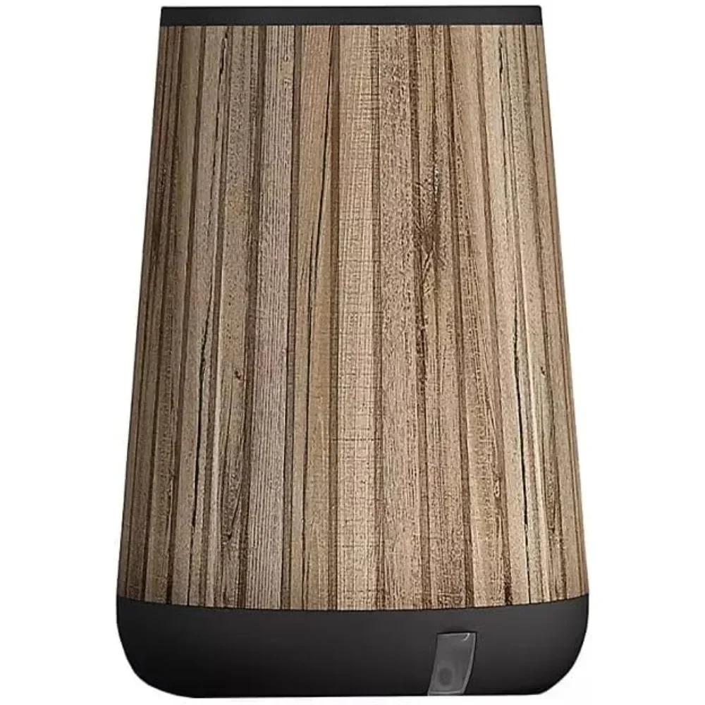

Modern Natural Wood Look Resin Planter, Outdoor Planter, Black Base, Decorative Design, Perfect for elevating Your Garden