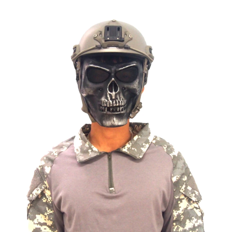 zlangsports Full Face Airsoft Tactical Skull Mask with Metal Mesh Eye Protection CS Halloween Cosplay Masks