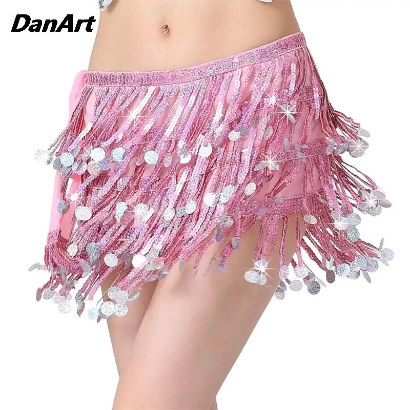 

Belly Dance Waist Chain Hip Scarf Oriental Indian Dance Costume Accessories Lady Sexy Sequin Tassel Dance Performance Hip skirt