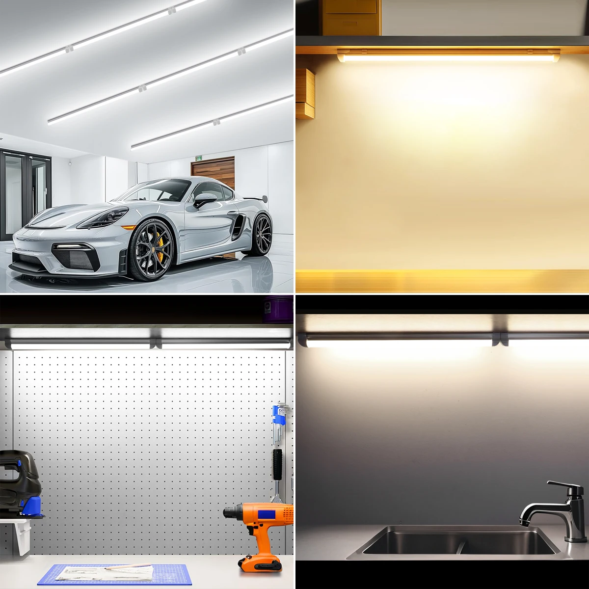 T8 50cm Series Connection LED Under Cabinet Light Bar 1-6Pcs 25W LED Light Tube Bulb for Kitchen,Wall,Garage Ceiling Decor Light