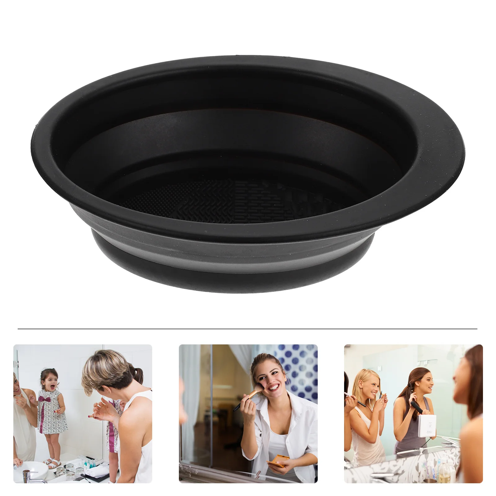 Cuenco de lavado de brochas de maquillaje creativo, silicona suave con antideslizante, múltiples herramientas, accesorio de limpieza de belleza de secado rápido