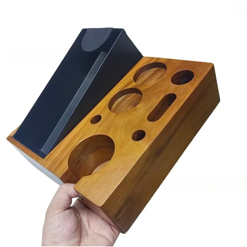 Handle Bracket Coffee Slag Box Bar Storage Rack Solid Wood Slag Box Press Powder Seat Multifunctional Storage Pack of two