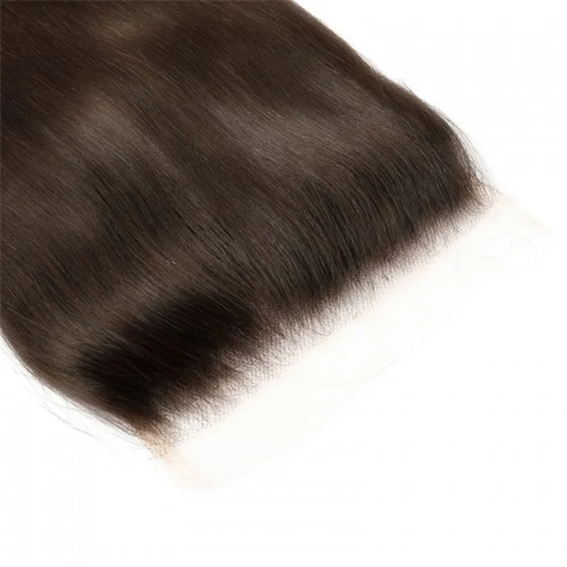 Cabelo virgem brasileiro da onda transparente do corpo do fechamento do laço, cor pre-arrancada, natural, densidade de 150%, extremidade completa, 5x5 dentro, 8-18 dentro