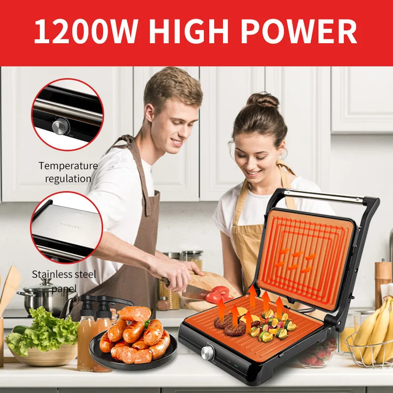 Cross-border US standard 110V double-sided steak machine, sandwich machine, multi-functional non-stick barbecue grill, breakfast