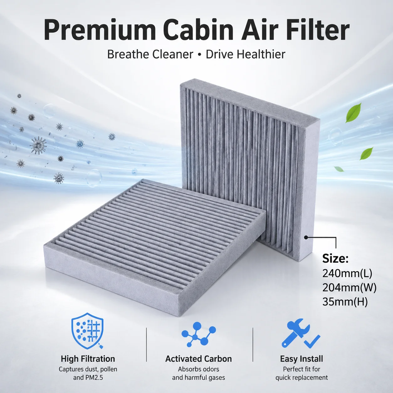 2pcs/For LIVAN 7/WM Motor E.5/NIO ET7/HiPhi X/JMC Yusheng S350/Yuhu 7 9/Roewe 950 e950 RX9  Cabin Air Filter/Car Parts