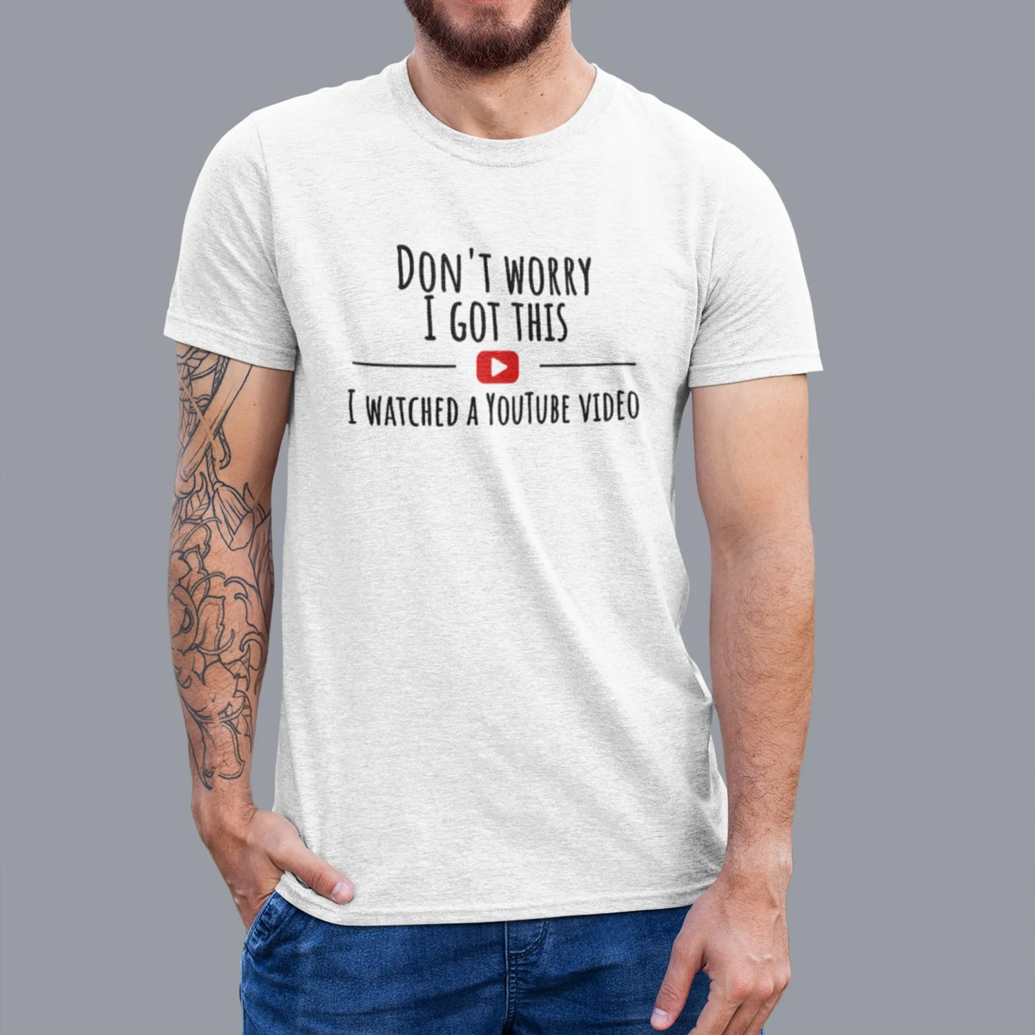Don't Worry I Got This I Watched A YouTube Video Summer Men's T-shirt Letter Printed O-Neck Short Sleeve Tops Casual Sportswear