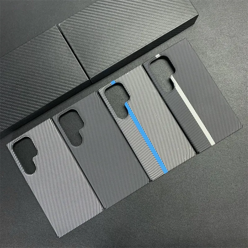 Business Carbon Fiber Kevlar Pattern Supercar Design Slim Phone Case For Samsung S26 Ultra S25 S24 S23 Plus Protector Back Cover