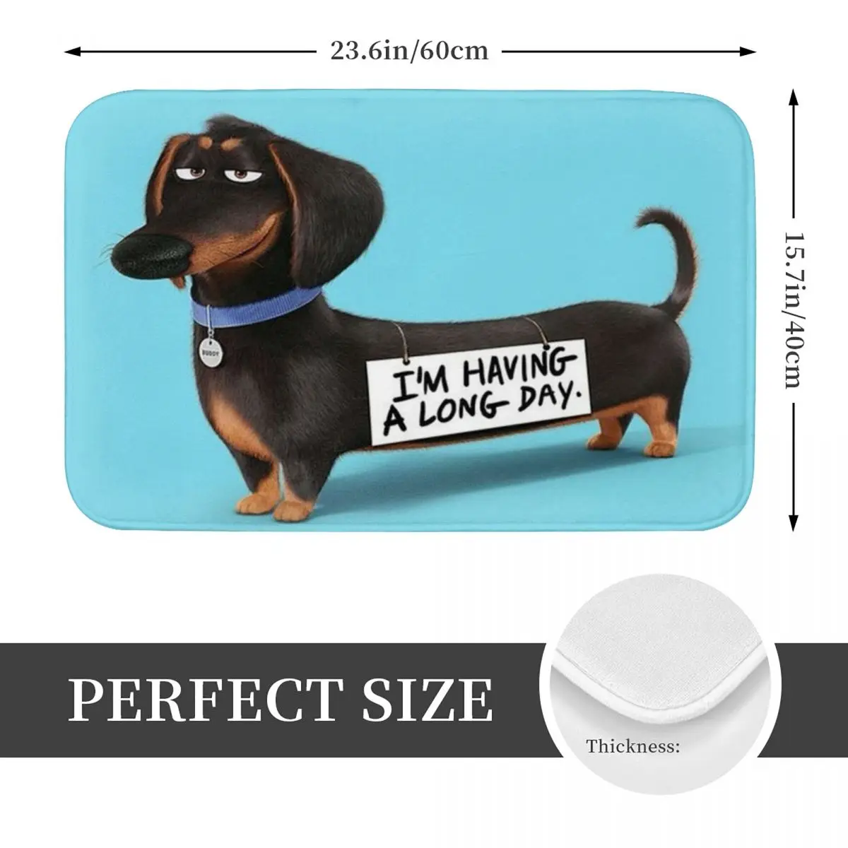 Dachshund Dog Funny Pupy Anti-slip Doormat Floor Mat Antiwear Carpet Rug for Kitchen Entrance Home Bedroom Footpad Mats