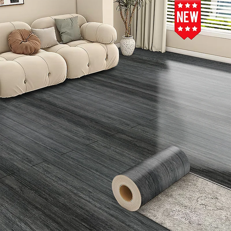 Wear Resistant Anti Slip Wood Grain Floor Sticker Self Adhesive Waterproof Vinyl Flooring for Living Room Bedroom Apartment