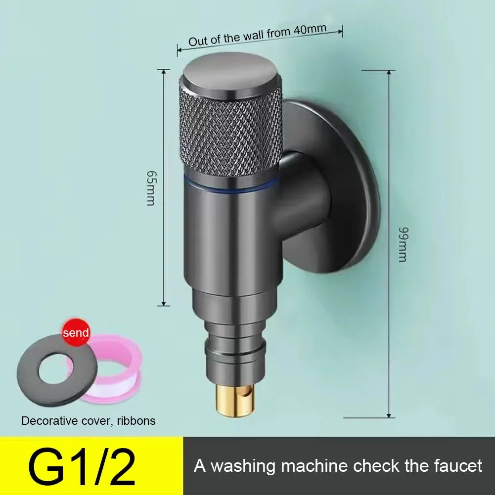 

Washing Machine Faucet Water Stop Quick Opening Angle Valve Wall Mounted G1/2 Water Stop Faucet Home Bathroom Accessories