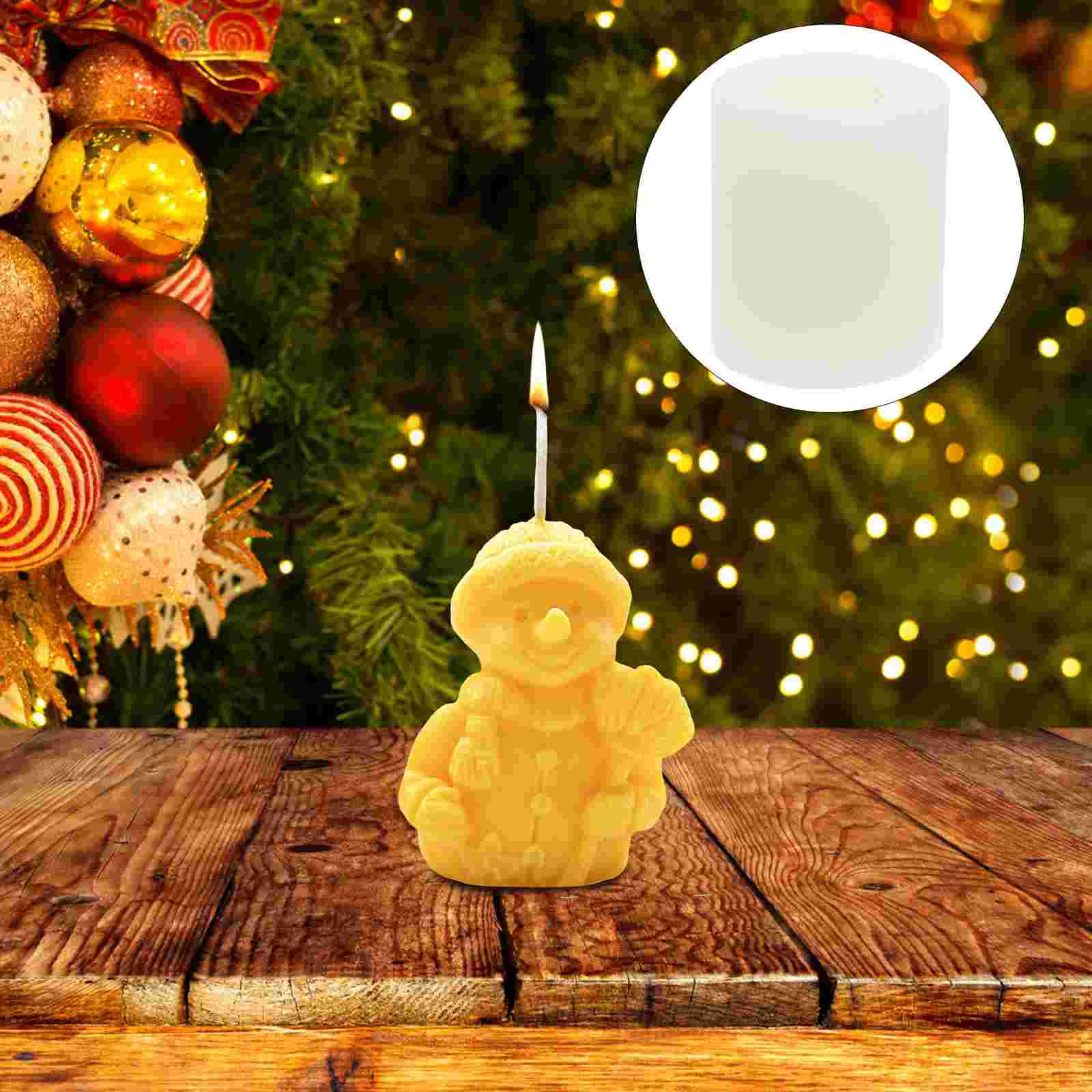 Mold Snowman Shaped Xmas The Christmas Candlesticks Fragrance Fudge 3D Aroma Silica Gel Reusable