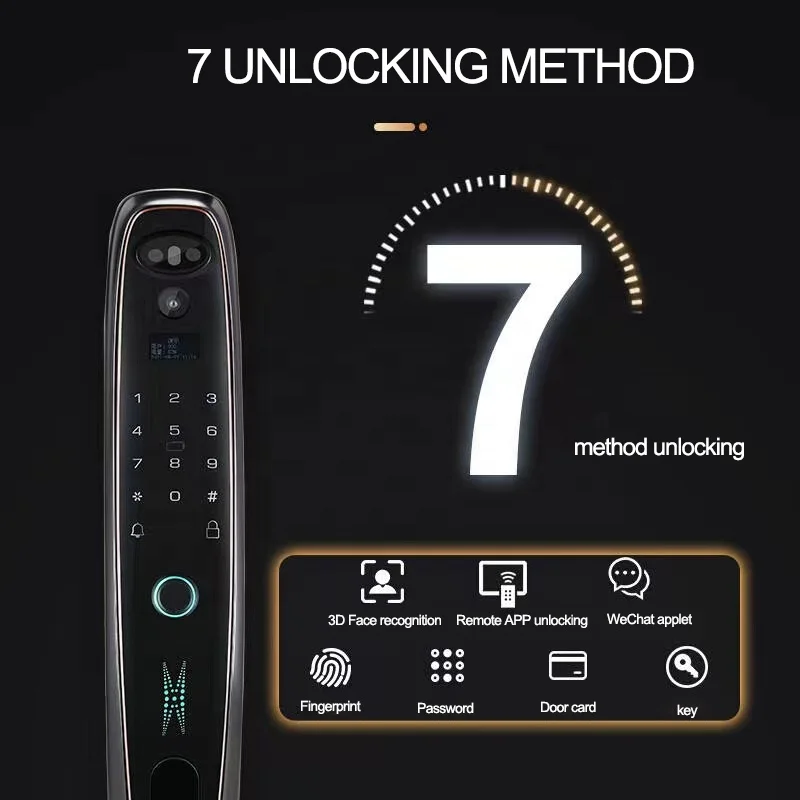 004 Automatic Smart Cylinder Lock Camera Tuya App Wifi Smart Fingerprint Password Door Lock Smart Door Lock