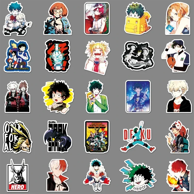 52/30/10 PCS All Might Midoriya Izuku Japanese Cartoon Graffiti Luggage Laptop Car Guitar Decorative Stickers School Supplies