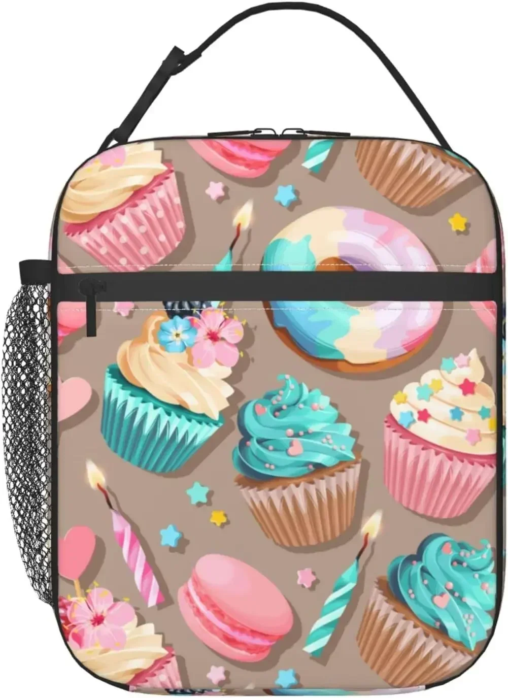 Lunch Bag foMen Women Cupcakes And Donuts Lunch Bags Reusable Insulated Thermal Lunch Box Portable Tote Bag Cooler Picnic Bag