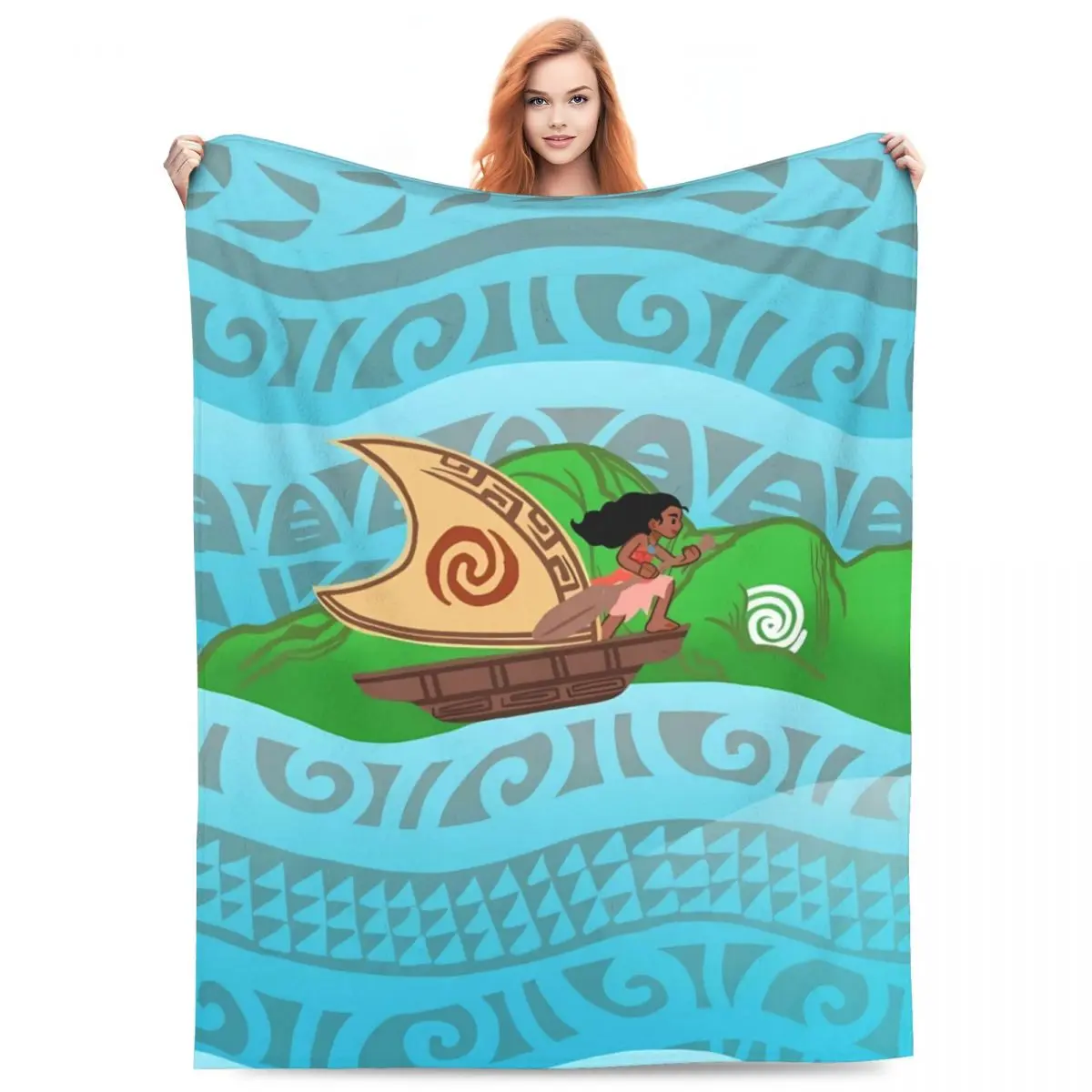 Moana Drwaing Design (4) Warm Soft Blanket Travel Office Plush Throw Blanket Novelty Couch Bed Flannel Bedspread Sofa Bed Cover