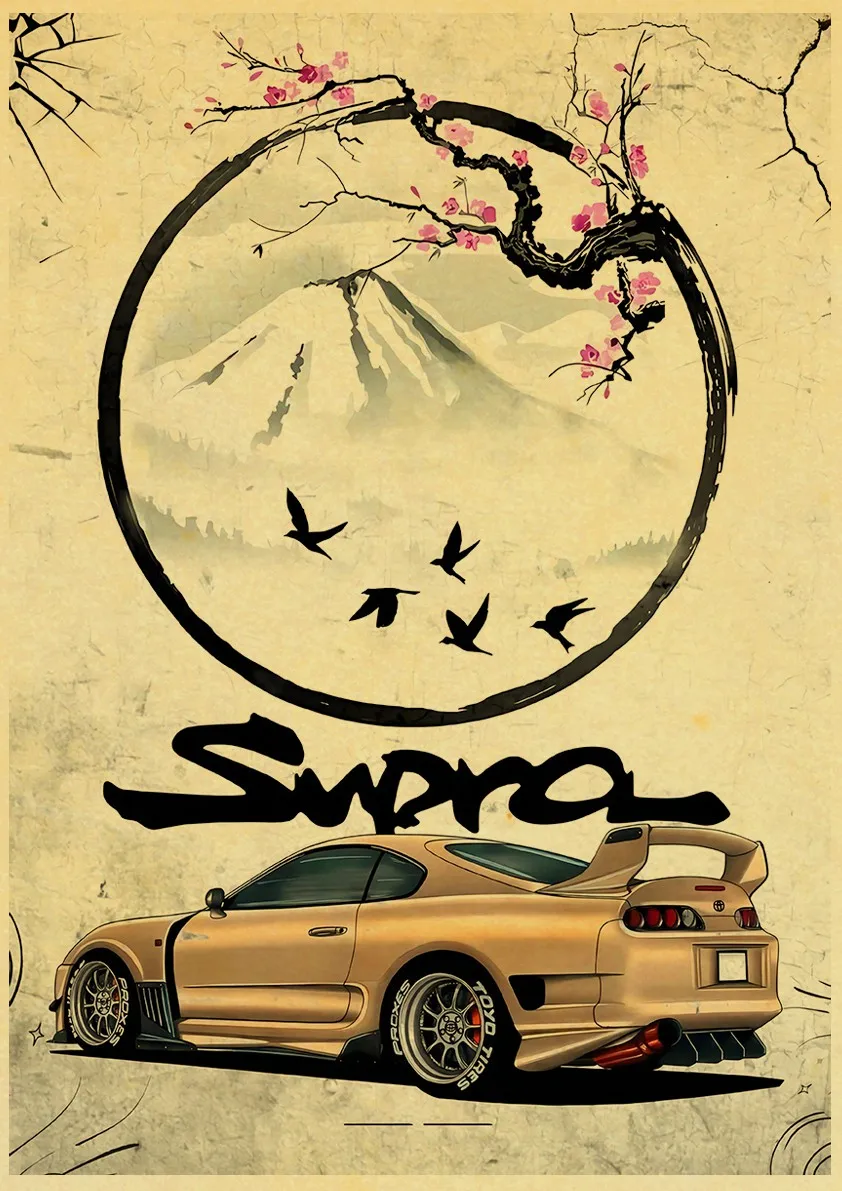 JDM Auto Kraft Paper Japan Racing Classic Home Décor Life Poster Vintage High Quality Printing