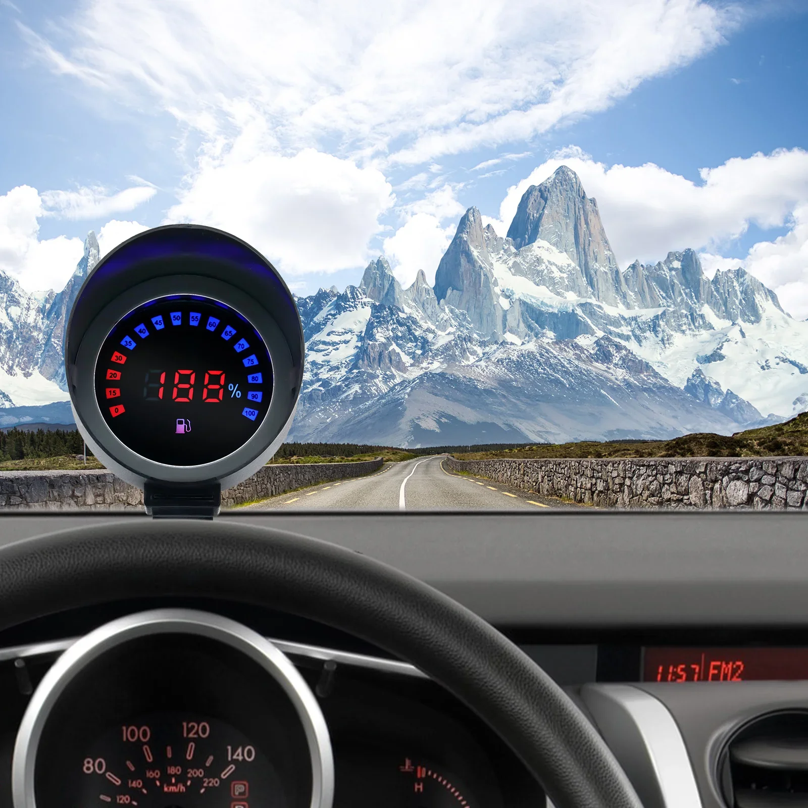 Car 1K-10Komh Fuel Level Gauge Universal LCD Vehicle Oil Tank Meter 12V24V Fuel Meters Indicator Car Accessories for Car Truck view 6