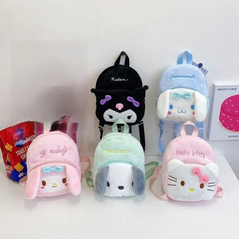 

Sanrio Backpack Kuromi Backpack My Melody Cute Soft Girl Cartoon Versatile Casual Large Capacity Girls Student Bag Plush Outing