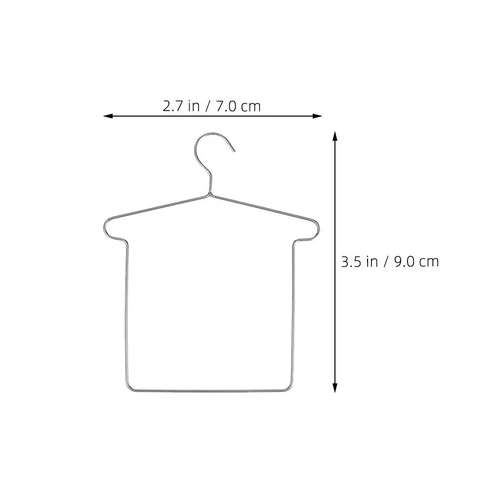 5Sets Mini Clothes Hangers Metal Little Skirt Pants Clips Wardrobe Organizer for Dollhouse Costume Dress Gown Accessories
