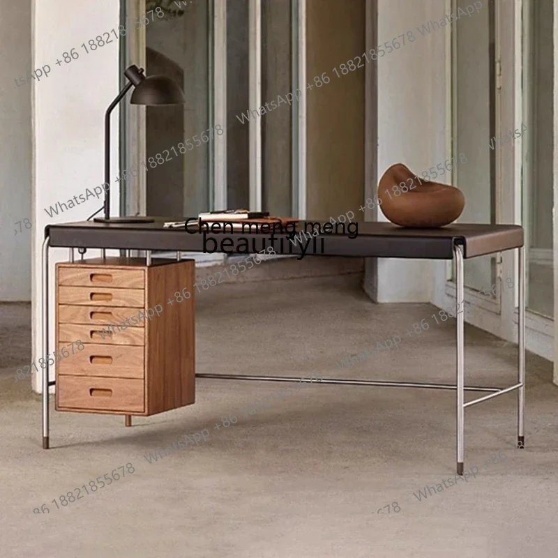 

FMedieval style desk, stainless steel Bauhaus retro desk designer model