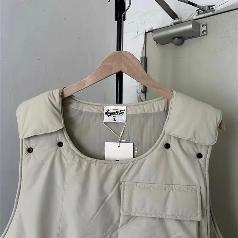 New 24SS Autumn Winter Creative Splicing Adjustable Buckle Loose Large Pockets High Quality Sleeveless Men's Women's Vests