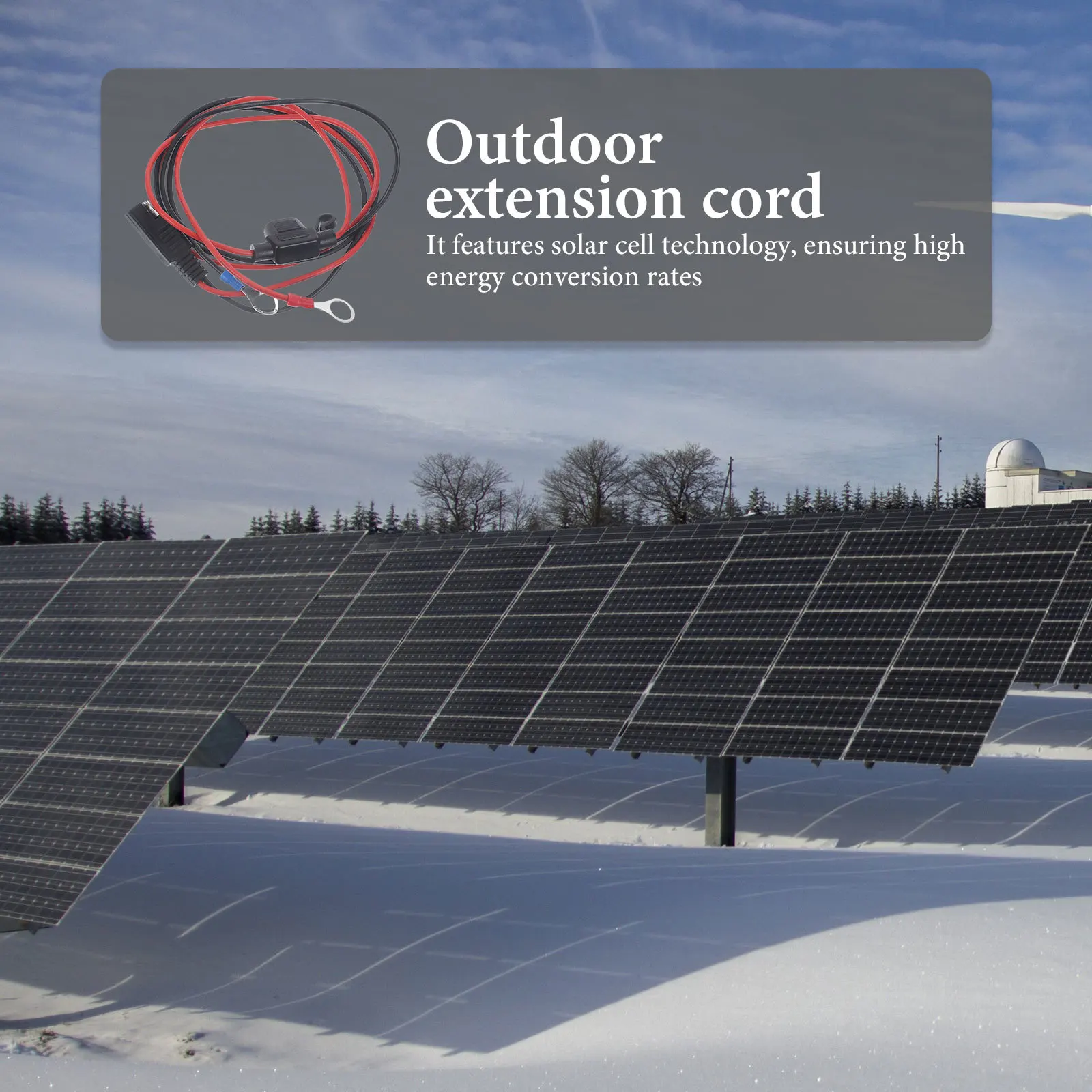 

Solar Sae Extension Cable Overload Short Circuit Protection Built-in Fuse Durable Outdoor Solar Panel Extension Cord Sae