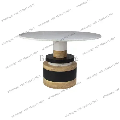 

Natural Marble High-End Solid Wood Creative Dining Table